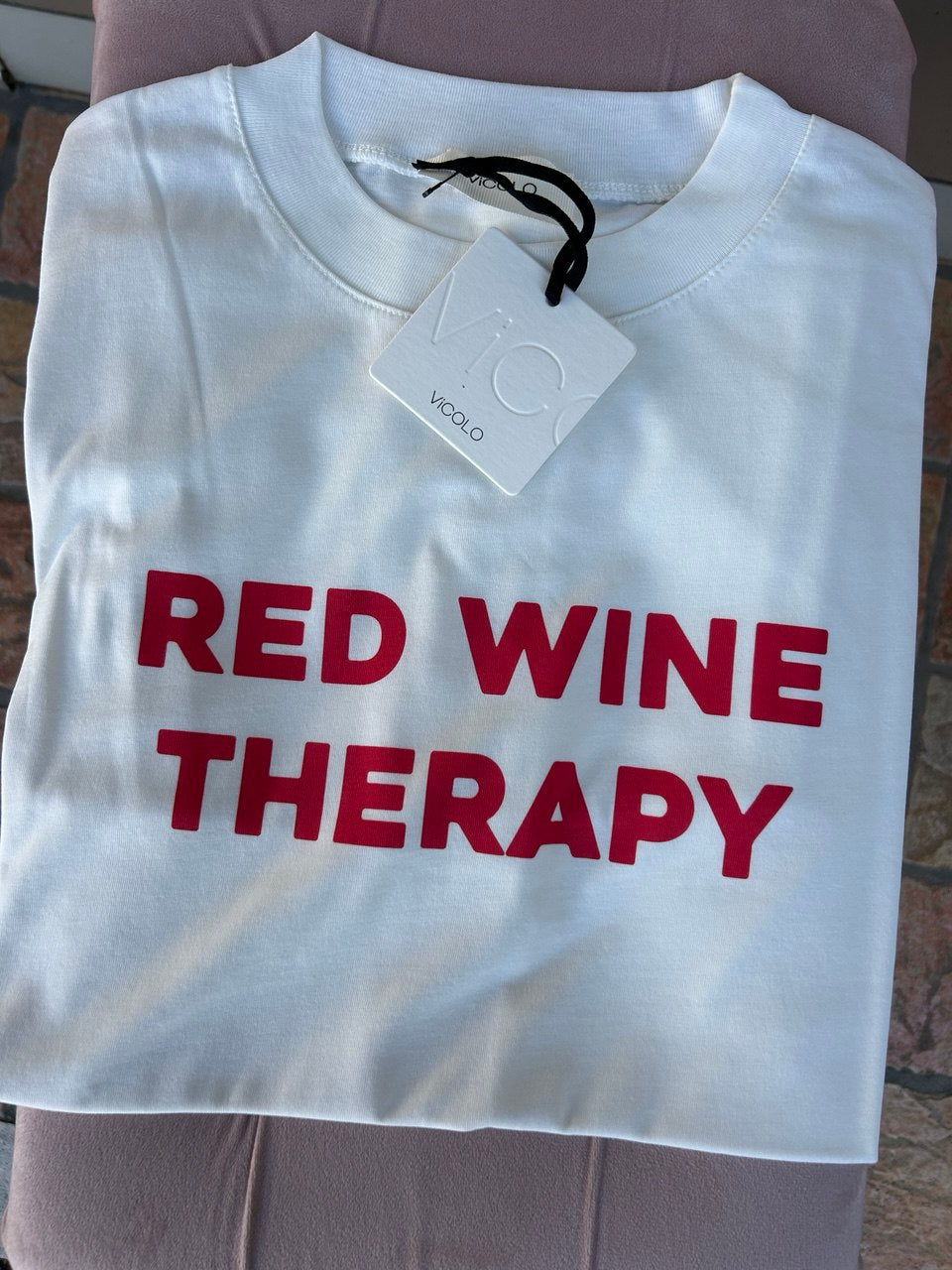 T-shirt over red wine therapy