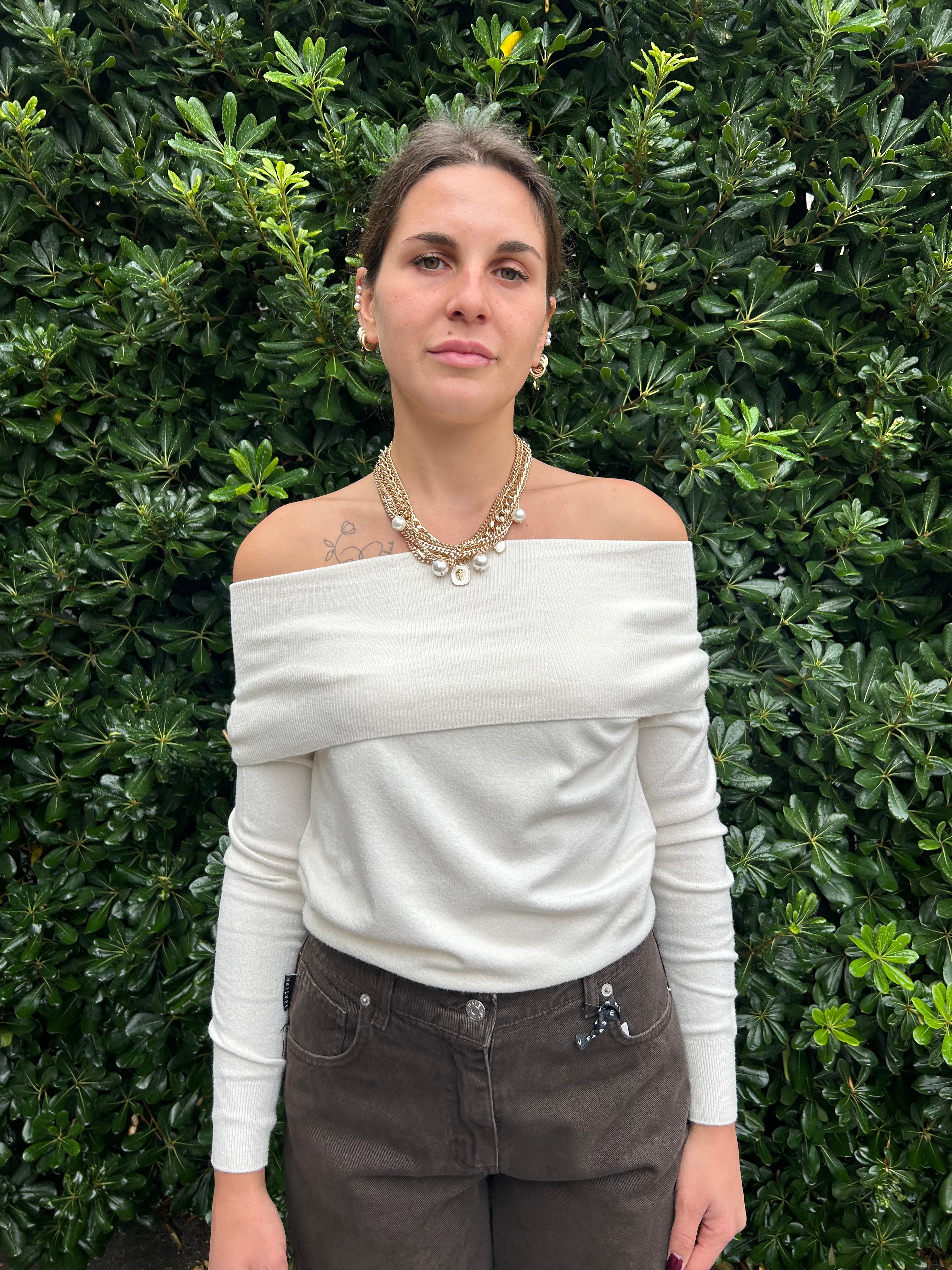 Maglia scollo a barca